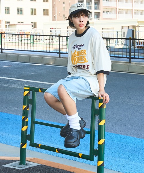 &team WEGO リンガーTシャツ Lサイズ WEGO tシャツ WEGO/ヴィンテージロゴリンガーT メンズ