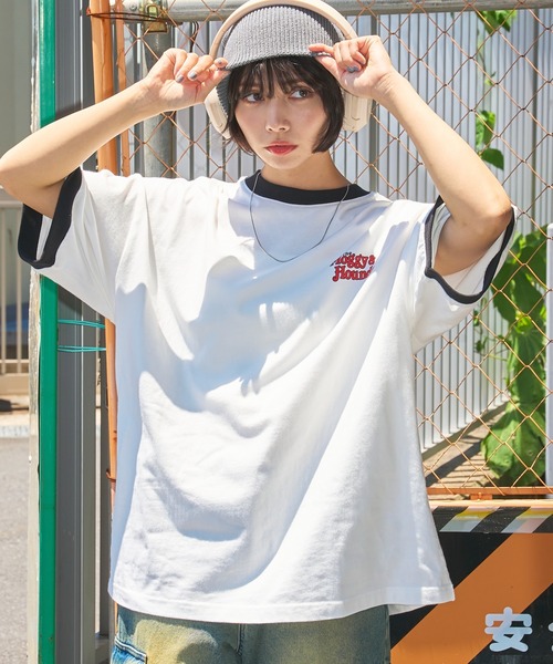 WEGO tシャツ WEGO/モチーフ刺繍リンガーT メンズ レディース