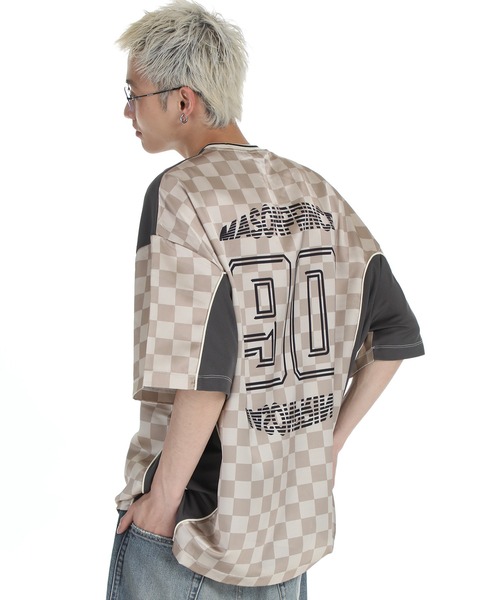 MASONPRINCE tシャツ オーバーサイズ グラフィックチェック柄