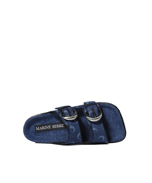 MARINE SERRE サンダル REGENERATED DEADSTOCK DENIM MS GROUND