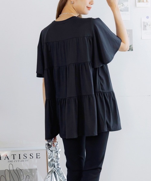 【週末値下げ】COMME des GARÇONS ブラックチュニック 半袖 週末値下げ】COMME des GARÇONS ブラックチュニック 半袖