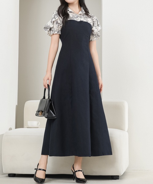 Lace Ladies（レースレディース） ワンピース フリル袖 ドッキング