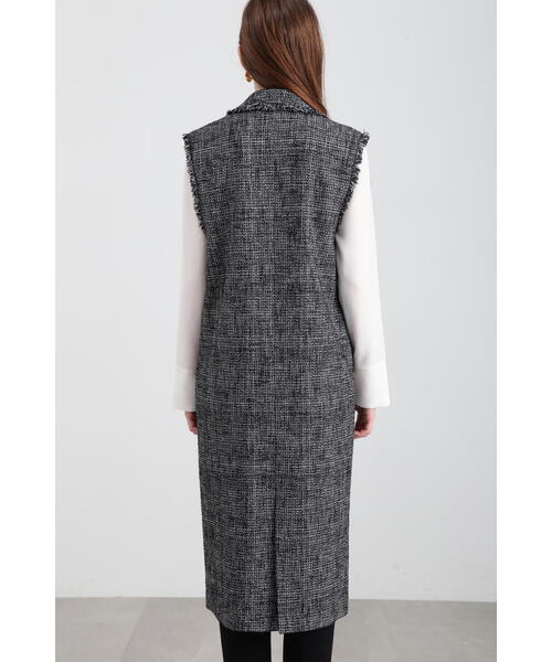 新品　PINKY&DIANNE ダブルブレスト　ツイード　ジレ　ロングベスト Pinky&Dianne - 新品 PINKY&DIANNE ダブルブレスト ツイードジレ