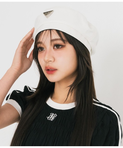 ANAP GiRL 帽子 ベレー帽 「ティーンズライン」シルバープレート付き  