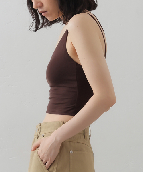 新品　試着のみ　リヨセルクロップドブラキャミ EMILY WEEK Wラインリヨセルクロップドブラキャミソール