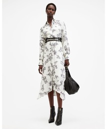 ALLSAINTS（オールセインツ） ワンピース SKYE FLORAL ASYMMETRIC HEM