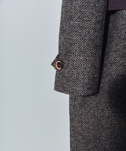 ツイード トレンチコート 古着 予約商品] CERRUTI TWEED OVERSIZED MAXI TRENCH COAT [2025A/W