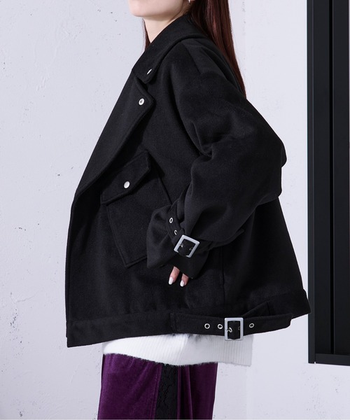 【新品タグ付き】Ellno Loset ２WAYシルバーバックルブルゾン Ellno Loset（エルノロゼット）の「2WAYシルバーバックル