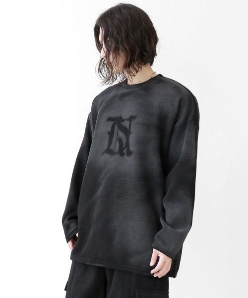 即完売品 refomed MANUAL MIND L/S TEE BLACK 2 minsobi（ミンソビ） tシャツ スプレーロゴTシャツ レタリングT ロング