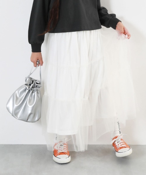 devirock（デビロック） スカート チュールギャザー ロングスカート