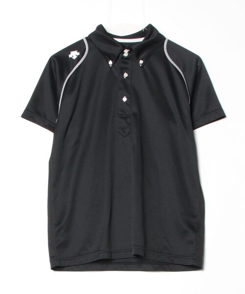 DESCENTE デサント ポロシャツ ブラック メンズ 半袖 生地薄手の