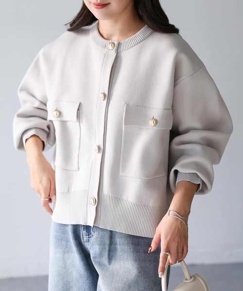 Riberry（リベリー） カーディガン スポンディッシュ金ボタンショート