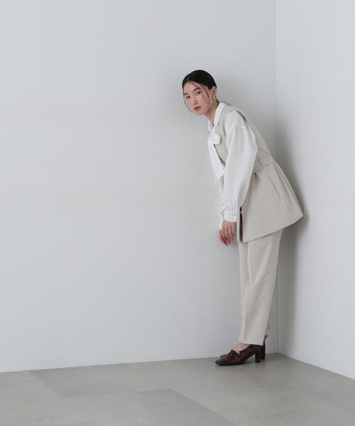 ブラミンク　ジレ　レディース　ベスト　ベルト付き　ベージュ　レイヤード　訳あり N.Natural Beauty Basic ベスト ジレ 「セットアップ対応