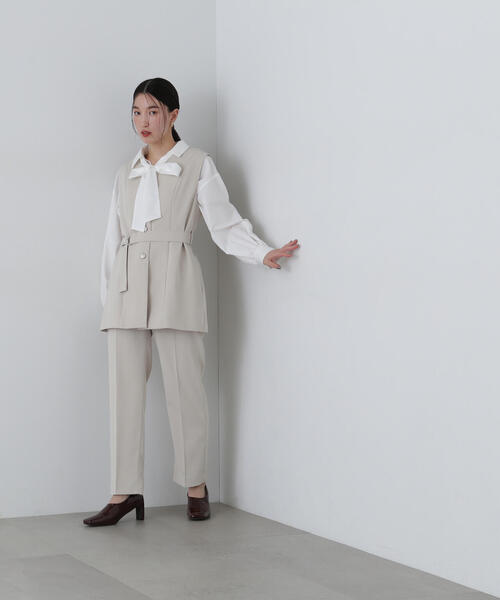 ベスト ジレ 「セットアップ対応」ベルトツキペプラムジレ レディース N.Natural Beauty Basic ベスト ジレ 「セットアップ対応
