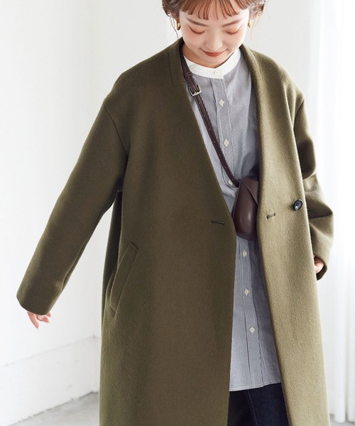 SLOBE IENA（スローブイエナ） ノーカラーコート 36 ベージュ