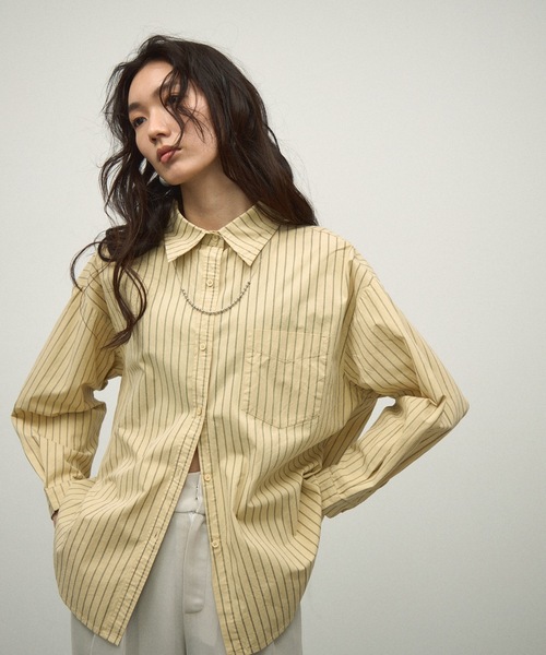 ブラウス シャツ HITE シャツロングスリーブ レディース ブラウス シャツ Long sleeve striped shirt / ロングスリーブ