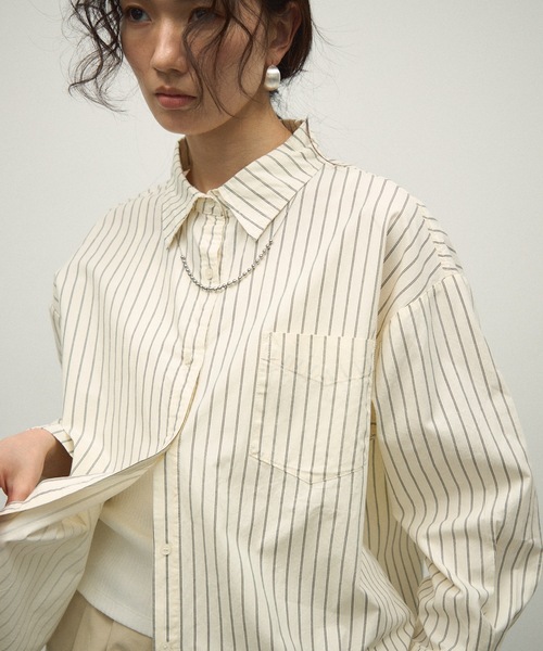 ブラウス シャツ Long sleeve striped shirt / ロングスリーブ