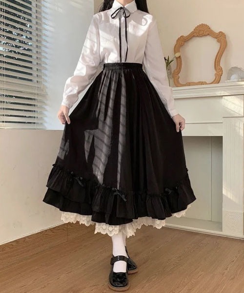 Merci♥ロングスカート Irene 2色 ☆メルシー 2025新作☆ Lace Ladies レースアップ マーメイド ロング スカート