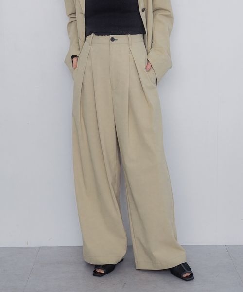 パンツ　その2 FREAK'S STORE｜別注 サスペンダー付き ビッグ2タックツイル