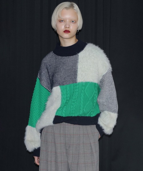 ROSE BUD（ローズバッド） ニット セーター ブロッキングニット