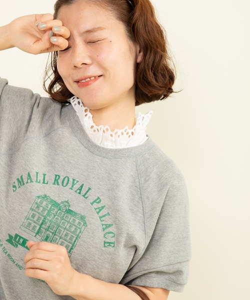 tシャツ 30/-天竺 レース襟ノースリインナー レディース
