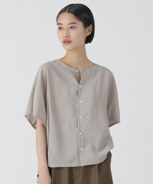 「ZUCCa」 半袖ブラウス M size ベージュ レディース