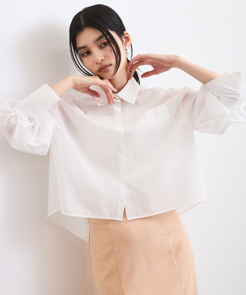 VIS（ビス） ブラウス シャツ 「防シワ/接触冷感/洗える」ボリューム