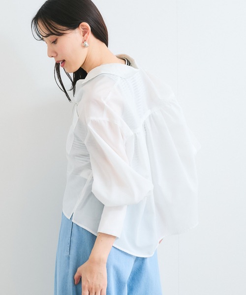 VIS（ビス） ブラウス シャツ 「防シワ/接触冷感/洗える」ボリューム
