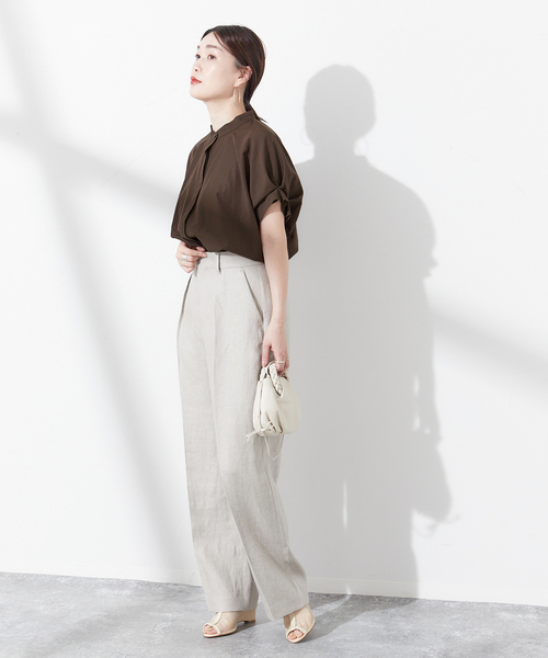 「journal standard L'essage」 半袖ブラウス FREE ブラウン レディース journal standard L'essage 「journal L'essage」 半袖ブラウス
