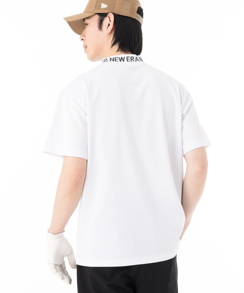 NEW ERA ホワイト ポロシャツMEDIUM NEW ERA ポロシャツ ニューエラゴルフ 半袖ミッドネックTシャツ