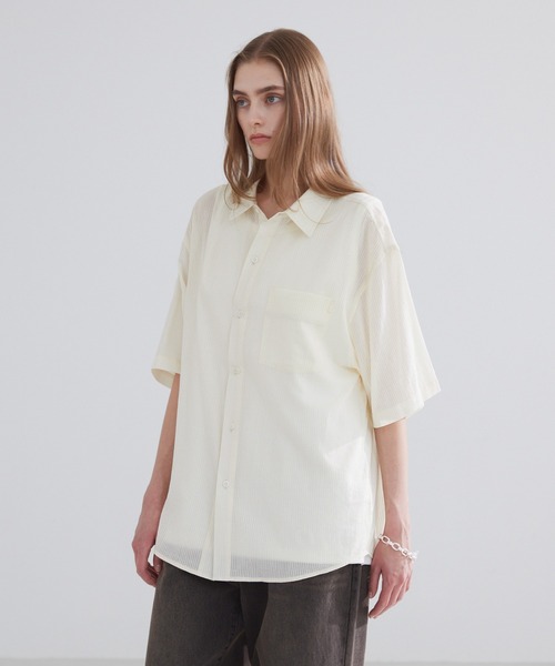 LUENNA シャツ 「LUENNA」Sheer Stripe Shirt / シアーストライプ