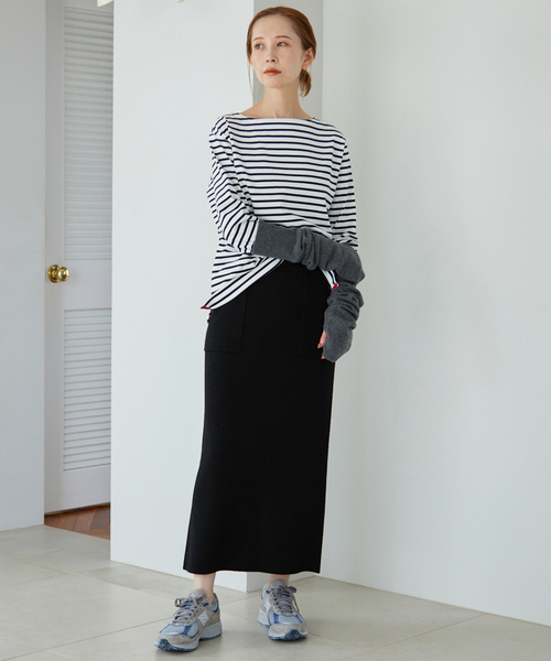 「SLOBE IENA」 ニットスカート 38 グレー レディース_画像4