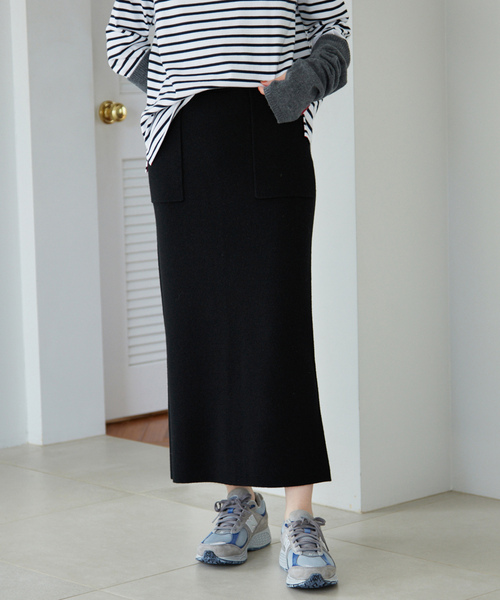 「SLOBE IENA」 ニットスカート 38 グレー レディース_画像8