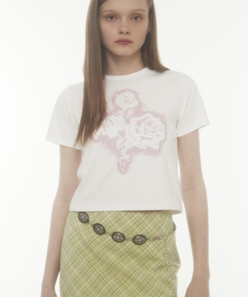 【MIDNIGHT MOVE】 fl crop t / 追跡付 MIDNIGHT move tシャツ Midnight Move／FL CROP T レディース