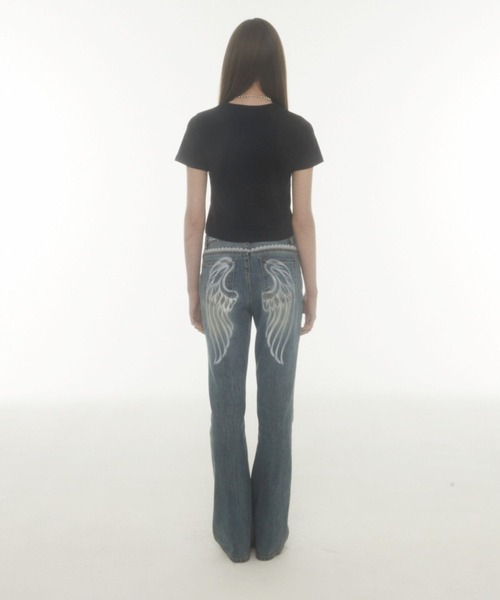 【MIDNIGHT MOVE】 fl crop t / 追跡付 MIDNIGHT move tシャツ Midnight Move／FL CROP T レディース