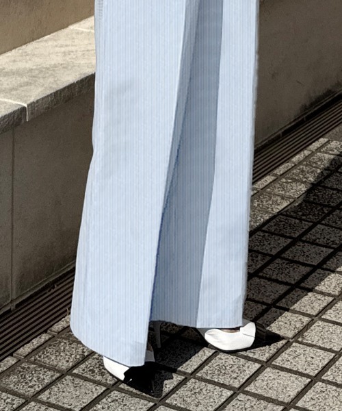 新品未使用今季現行品　ストライプ美脚マリンパンツLサイズ　ホワイト パンツ ストライプ美脚マリンパンツ レディース : ZOZOTOWN