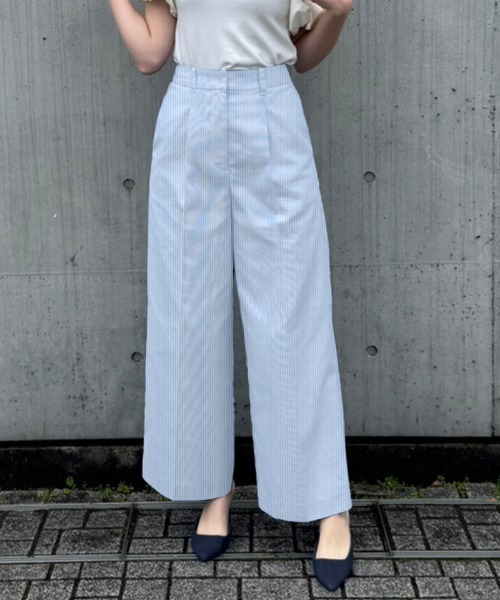 新品未使用今季現行品　ストライプ美脚マリンパンツLサイズ　ホワイト パンツ ストライプ美脚マリンパンツ レディース : ZOZOTOWN