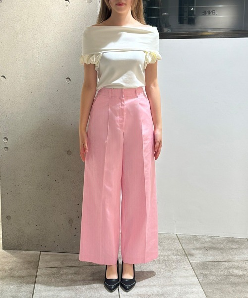 新品未使用今季現行品　ストライプ美脚マリンパンツLサイズ　ホワイト パンツ ストライプ美脚マリンパンツ レディース : ZOZOTOWN