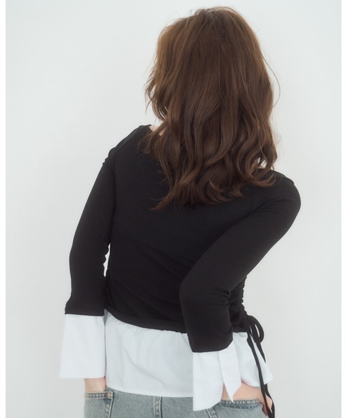 レイヤードライクTシャツ mellowneon tシャツ 2wayレイヤードライクトップス レディース