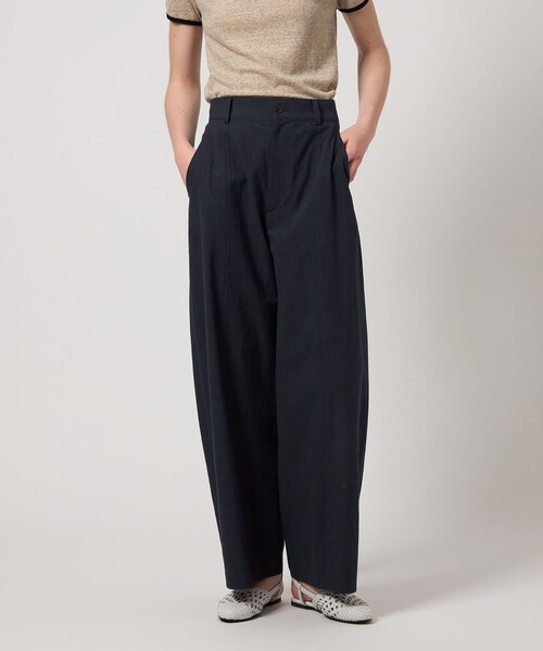 超人気◎美品★スティーブンアラン　コット　ワイドパンツ　2.2万　黒　S　艶 STEVEN ALAN パンツ 「Steven Alan」コットンワイド レディース