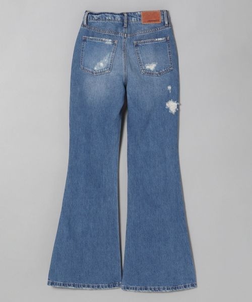 [JEANASIS] повреждение обработка Denim брюки MEDIUM голубой женский 