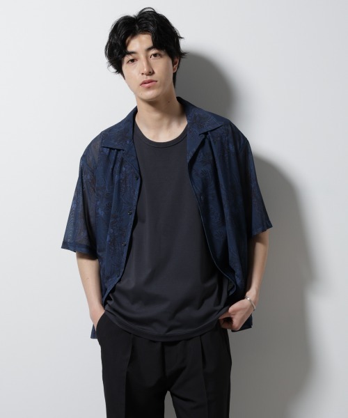 新品‼️NBHD 94 グレーM メッシュシャツ シャツ NORMANBROS別注 メッシュプリントシャツ 半袖 メンズ