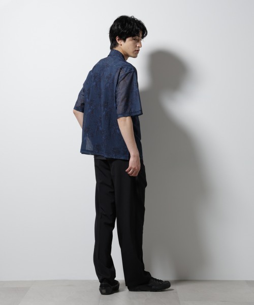 シャツ NORMANBROS別注 メッシュプリントシャツ 半袖 メンズ