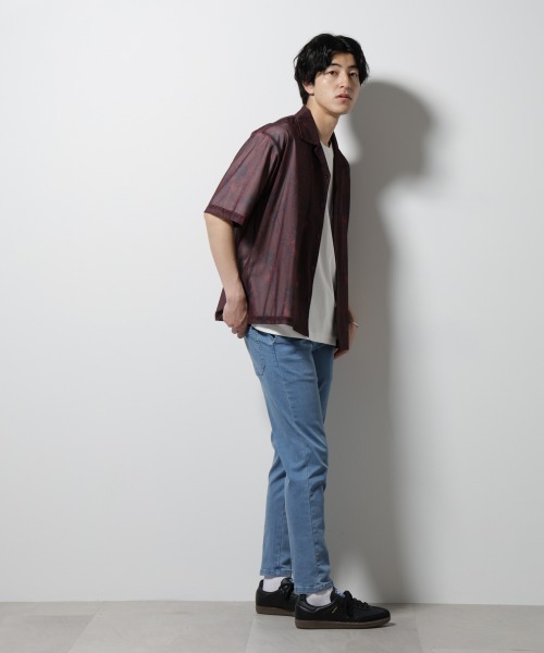 新品‼️NBHD 94 グレーM メッシュシャツ シャツ NORMANBROS別注 メッシュプリントシャツ 半袖 メンズ