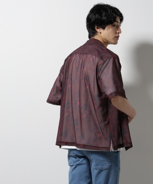 79644　OLLEBOREBLA　半袖シャツ Starting Over シャツ wide silhouette bicolor shirt/ワイド