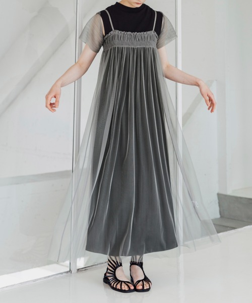 WILLFULLY ウィルフリー　結婚式　ワンピース WILLFULLY（ウィルフリー） ワンピース pleats shirring tulle