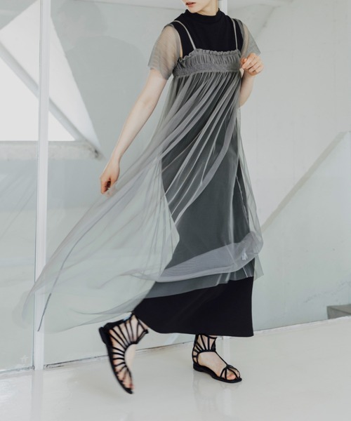WILLFULLY（ウィルフリー） ワンピース pleats shirring tulle