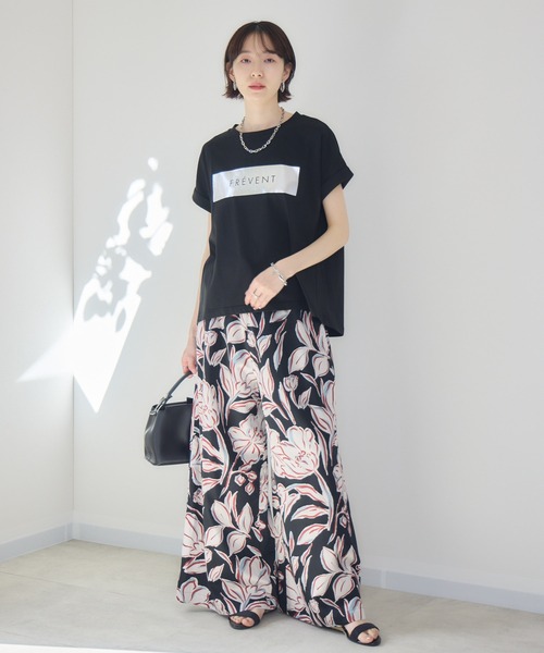 日本初の パンツ Picnic Paradise cloche レディース 大花柄ワイドパンツ パンツ