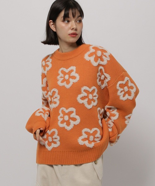 niko and…（ニコアンド） 長袖ニット FREE オレンジ レディース
