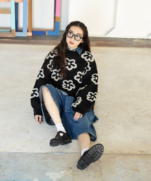 niko and…（ニコアンド） 長袖ニット FREE オレンジ レディース